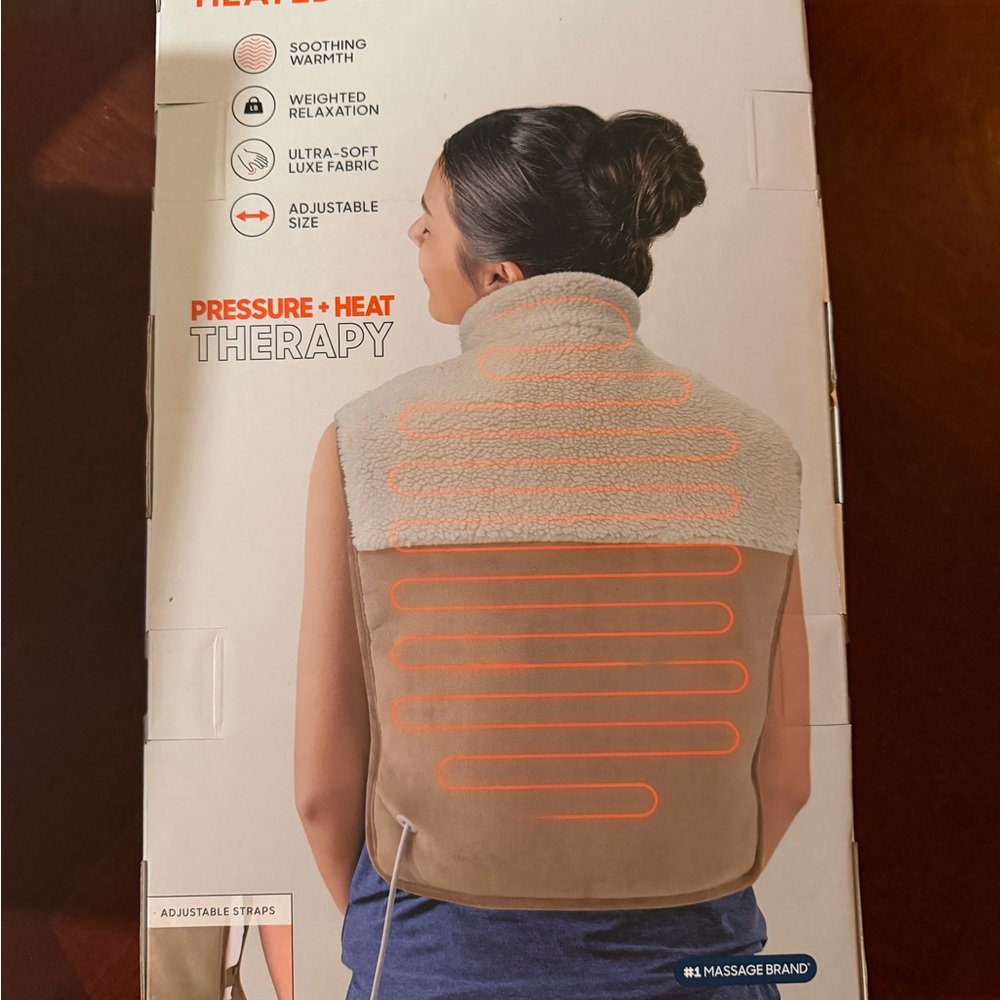 Sharper Image Weighted Comfort Heated Vest Luxe - White and brown -new